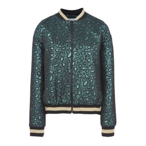 Leo Studio Design Bomber In Emerald Green